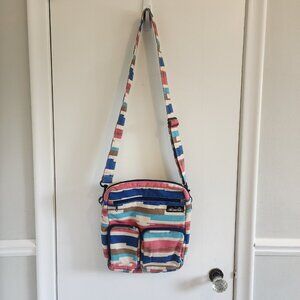 KAVU Canvas Crossbody Travel Purse Adjustable Strap Cadilicious Colorful Stripe